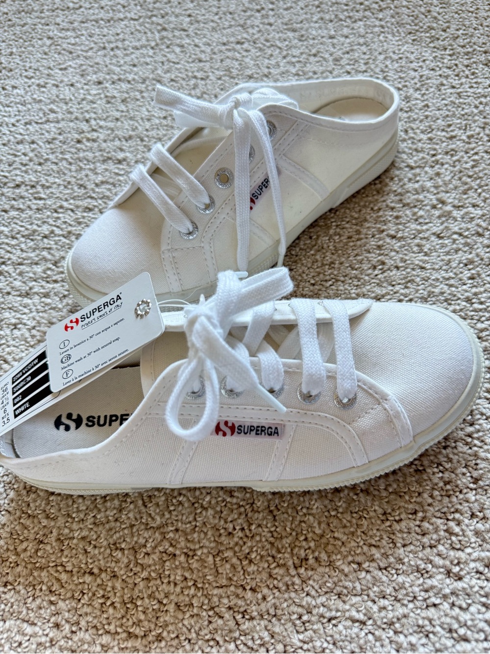 Superga 2288 Vcotw Fantasia Collection White Canvas Mule Sneakers New 36 6 - Picture 12 of 14